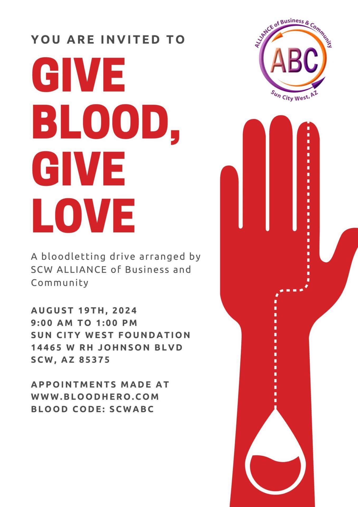 Copy Of White And Red Hand Blood Donation Poster 2