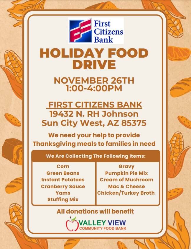 First Citizens Bank Holiday Food Drive 2024